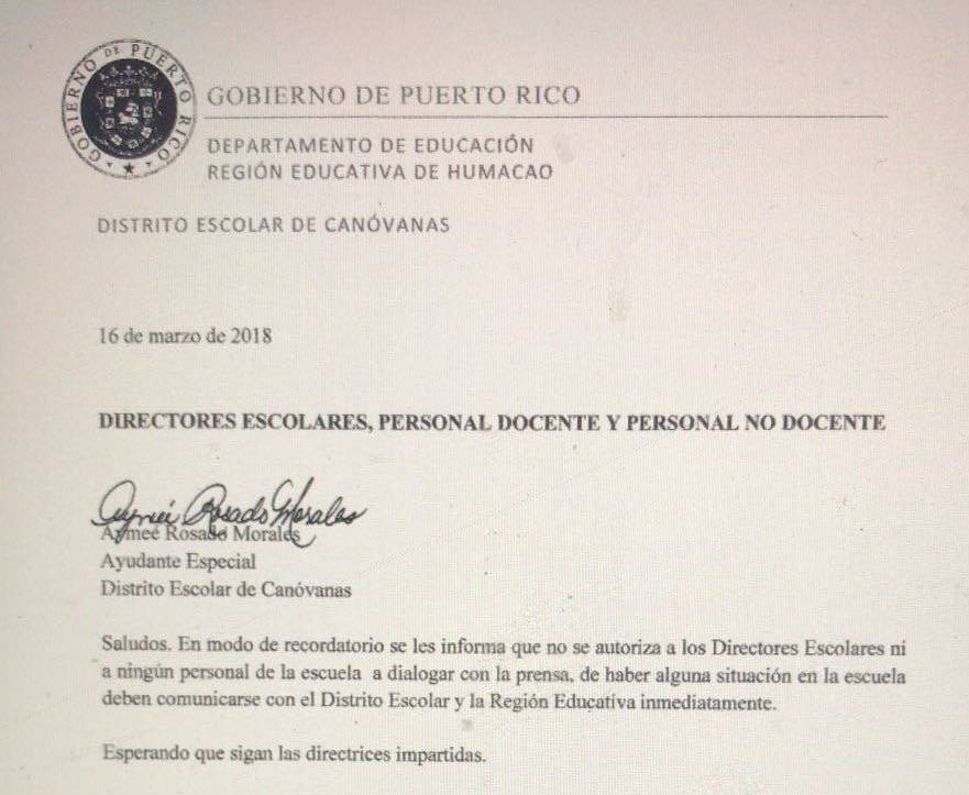 carta mordaza gobierno a directores