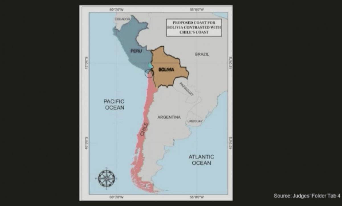 Mapas de Chile usado como respaldo de la defensa de Bolivia