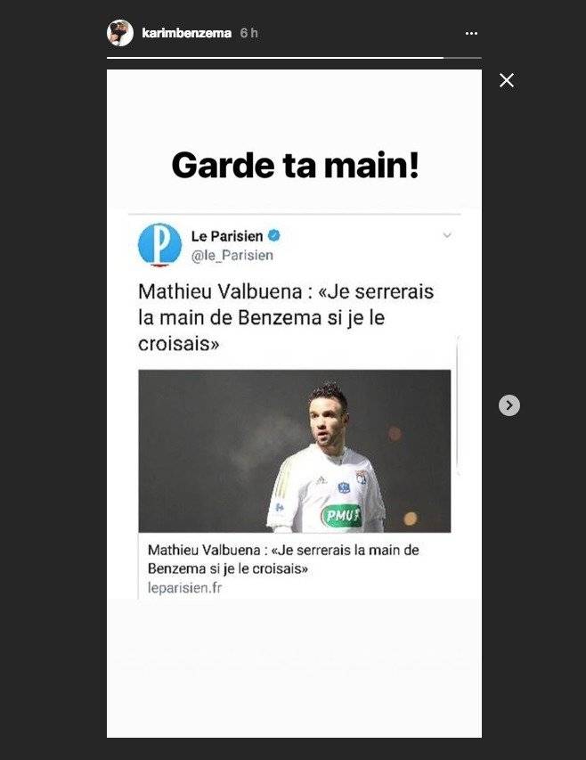 Respuesta de Karim Benzema a Mathieu Valbuena