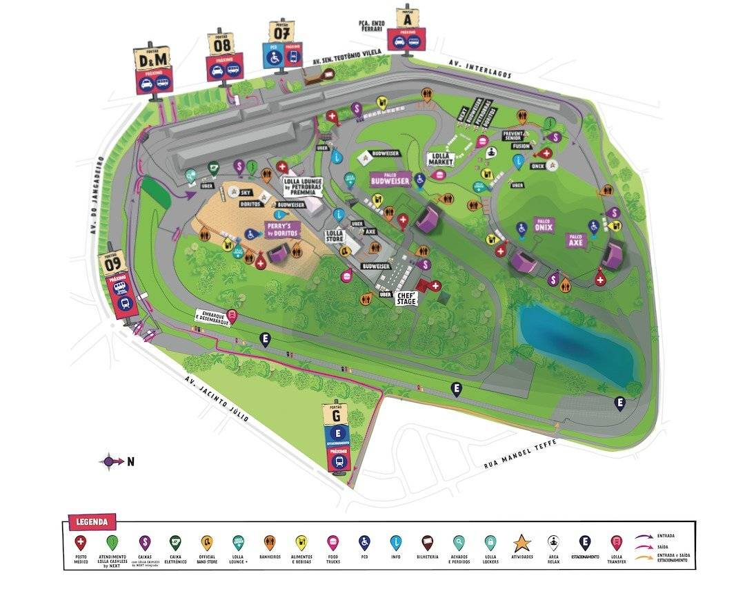 Mapa do Lollapalooza 2018