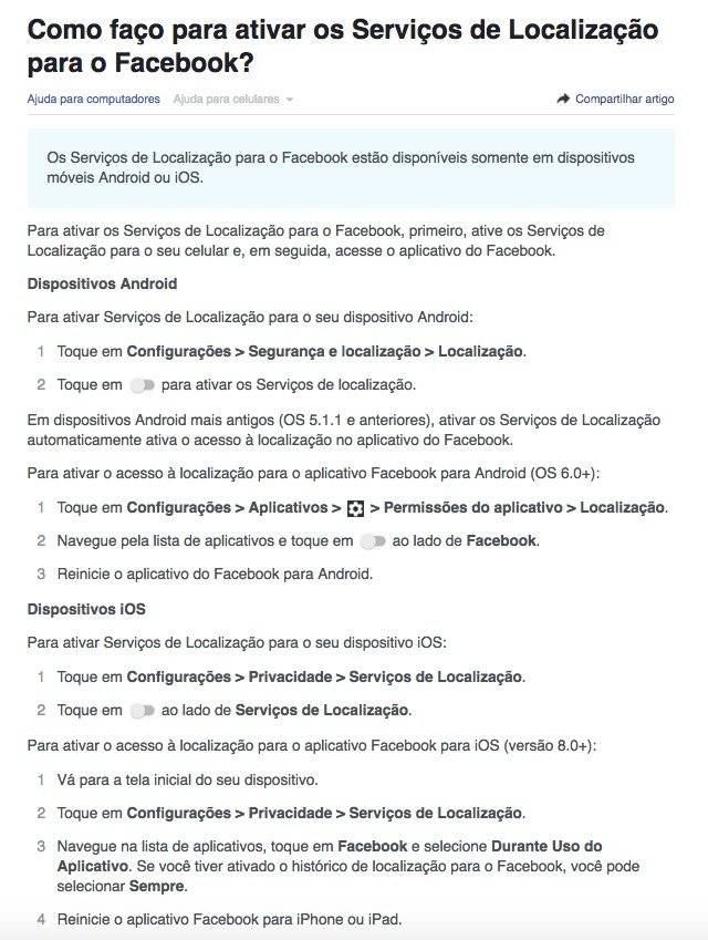 Facebook segurança