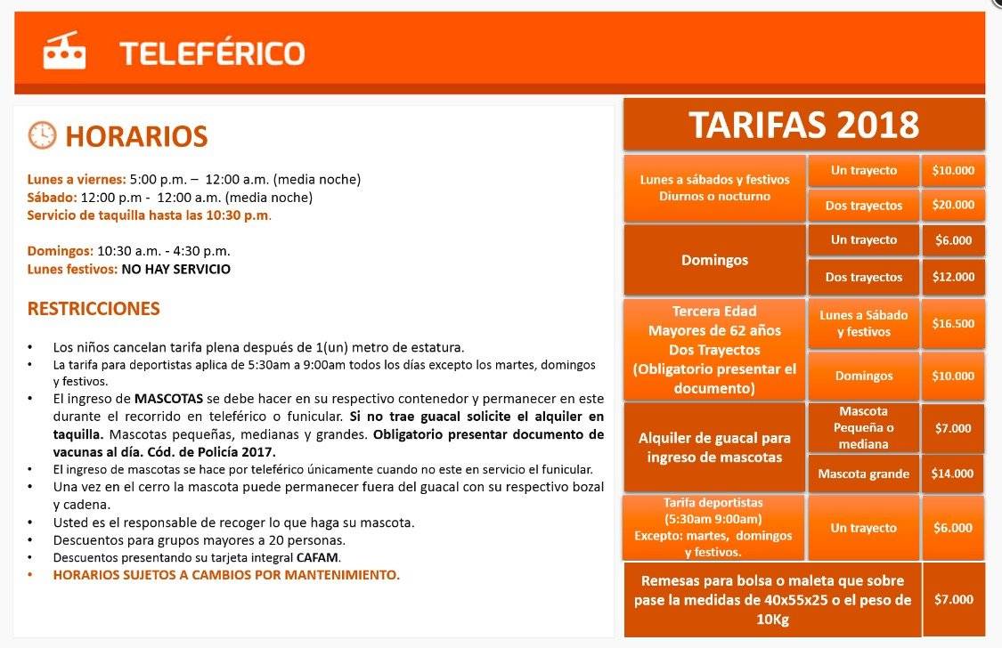 Precio y horario Monserrate en Semana Santa 2018