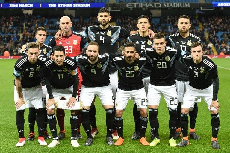 La selección de Argentina en un amistoso