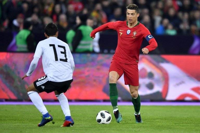 Cristiano Ronaldo en un partido con Portugal