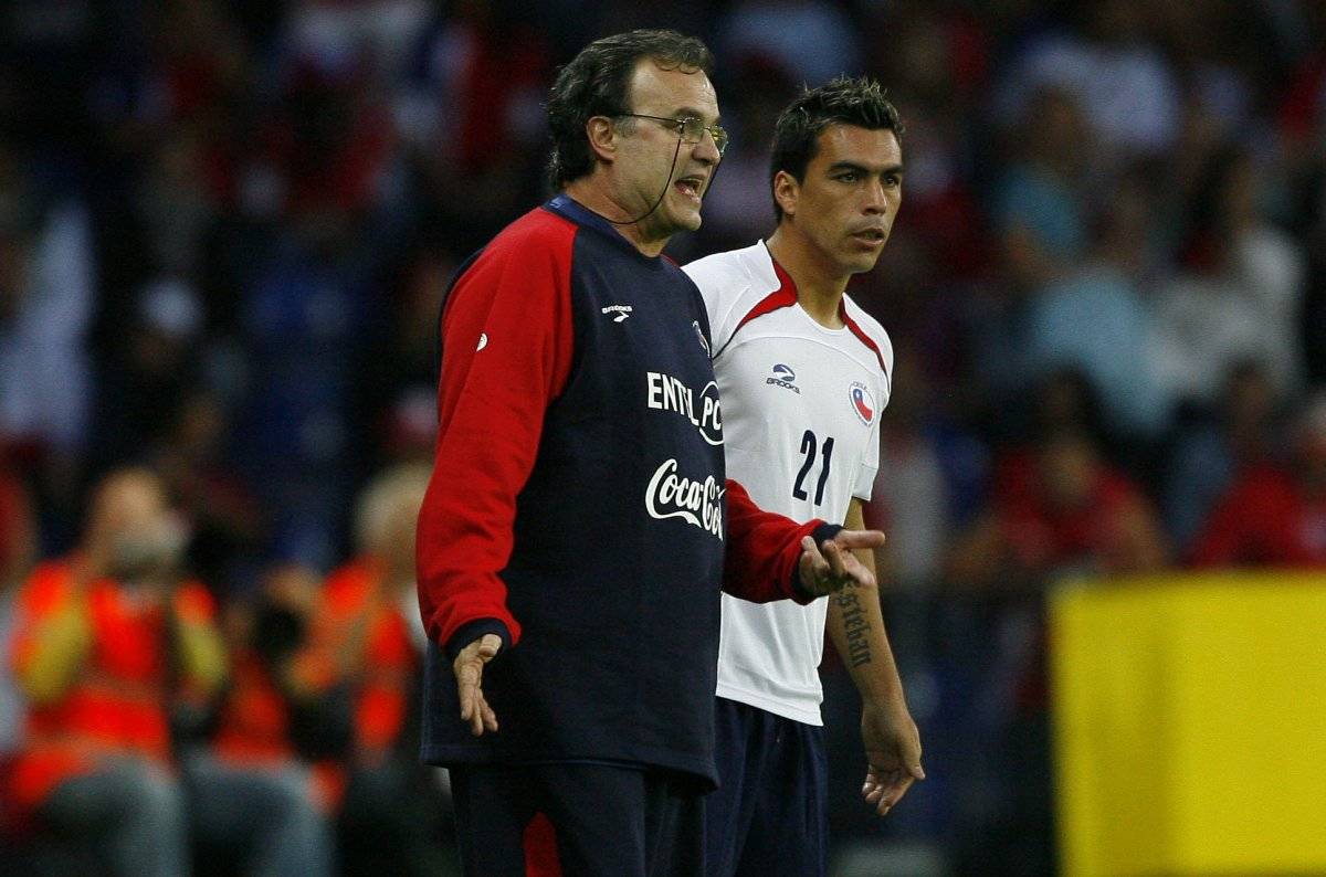 Bielsa y Paredes, dos protagonistas del amistoso ante Dinamarca en 2009 / imagen: Photosport