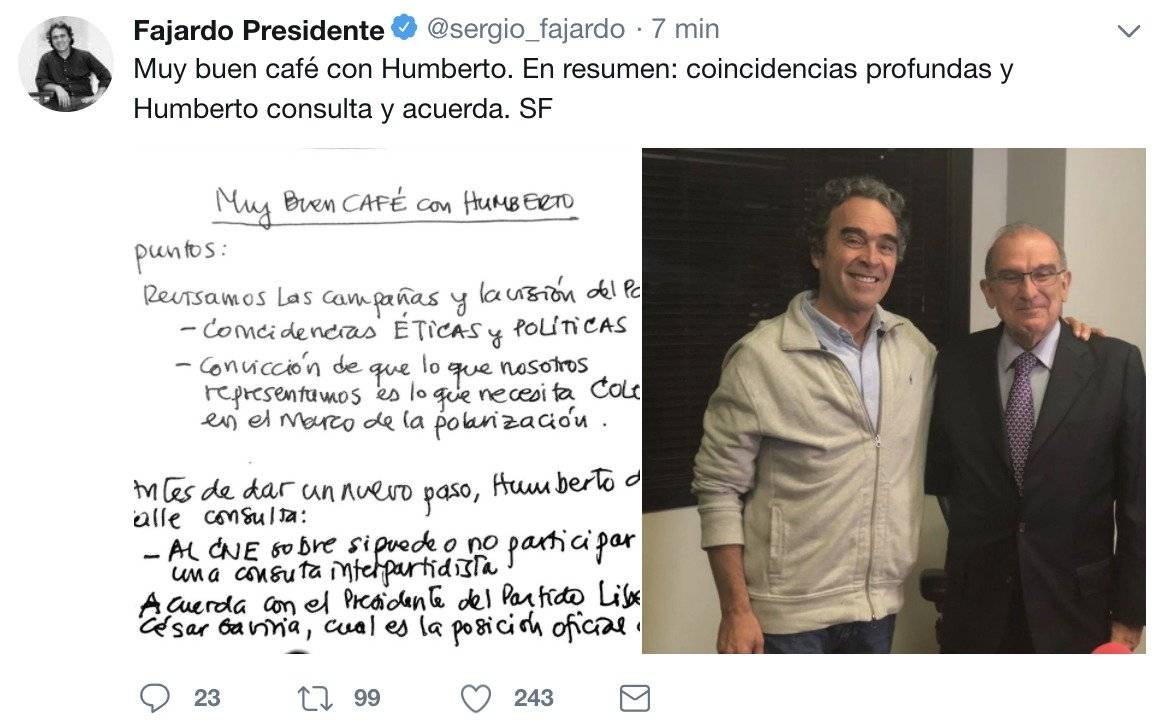 Alianza entre Sergio Fajardo y Humberto de la Calle