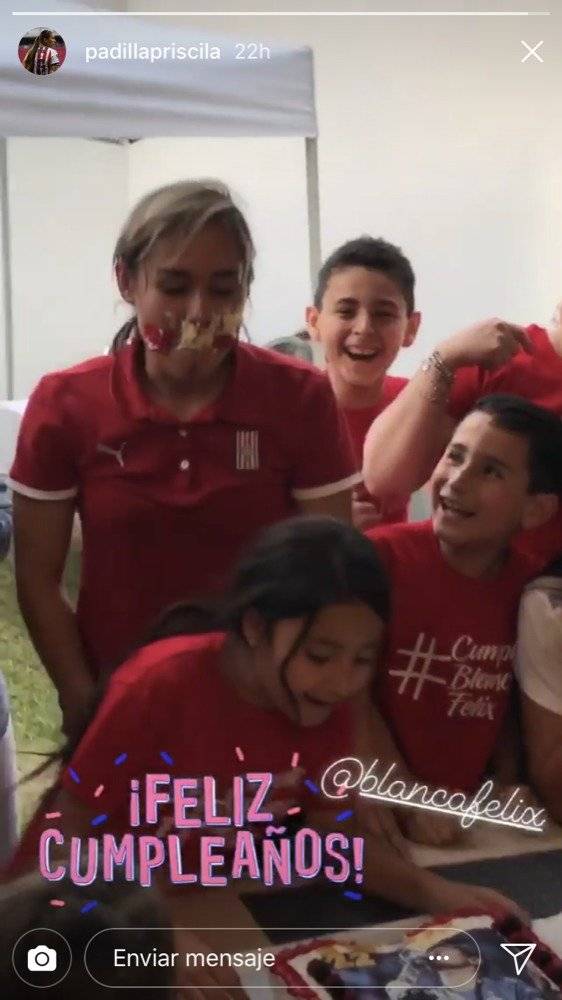 Así festejó la portera Blanca Félix su cumpleaños