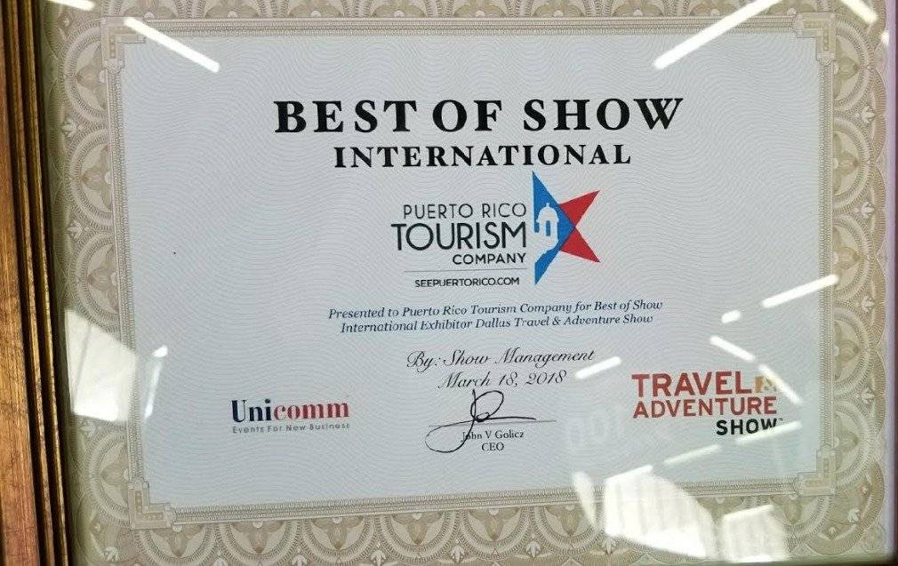 Turismo recibe premio al mejor exhibidor