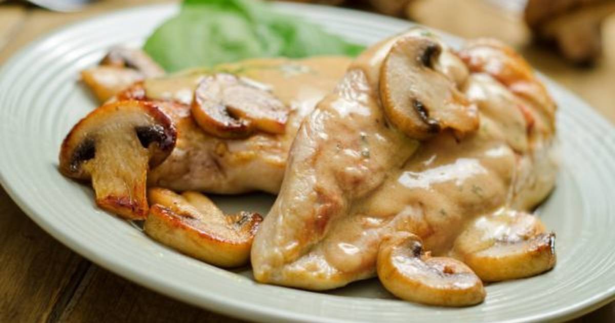 Pollo al horno con champiñones y papa