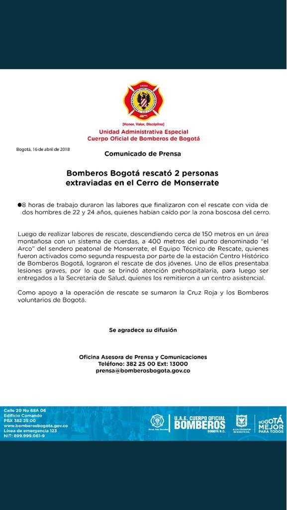 Jóvenes cayeron a un barranco en Monserrate