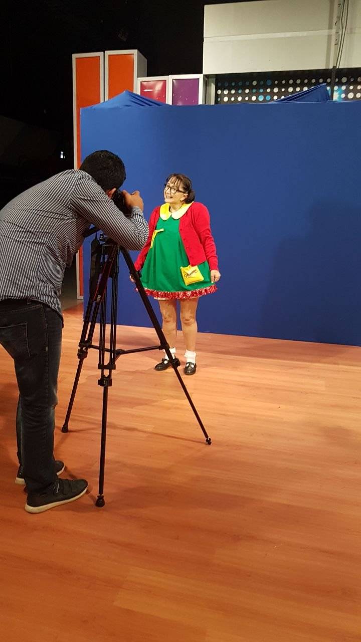 La Chilindrina graba en Monterrey.