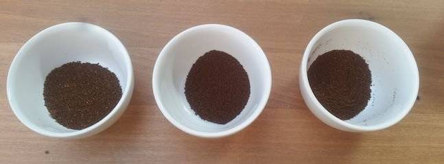 Hicimos la prueba comparando un café arabica de Chiapas, con una descafeinado y uno de tipo robusta.