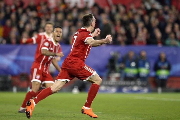 Gol del Bayern Múnich contra el Sevilla