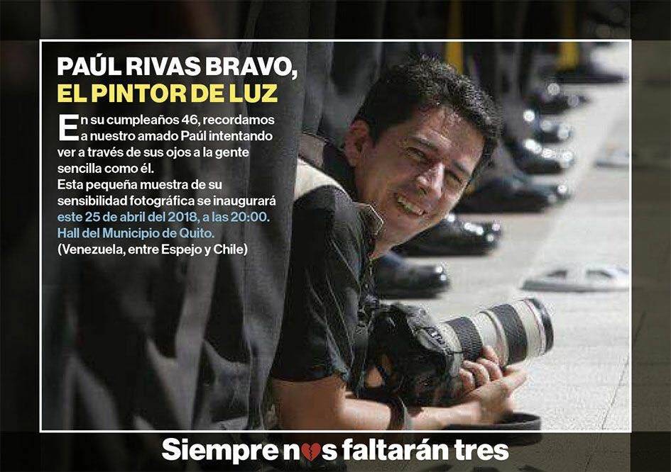 Muestra fotográfica en honor a Paúl Rivas