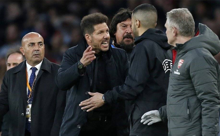 Simeone en un partido del Atlético de Madrid