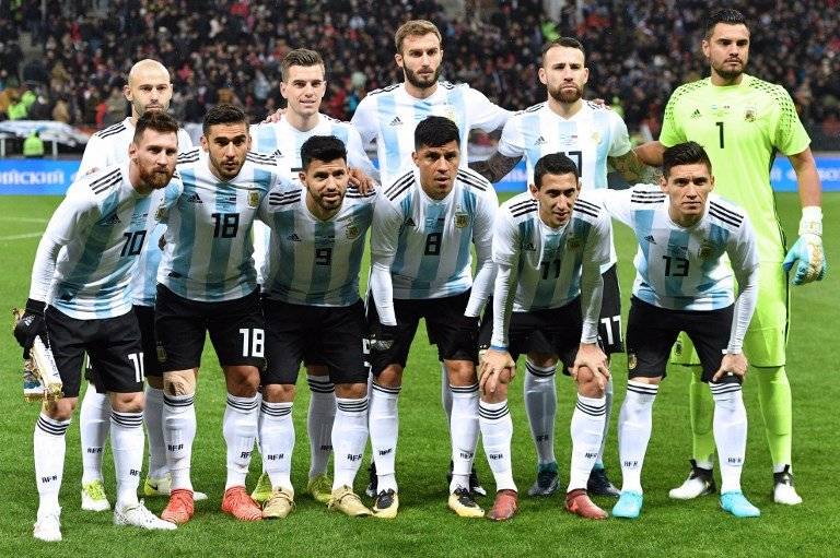 La alineación de Argentina en un partido de preparación