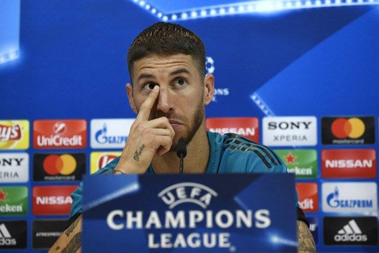 Sergio Ramos en la rueda de prensa