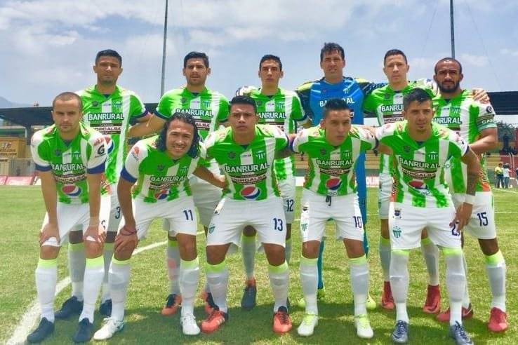 El equipo colonial en el partido ante Marquense