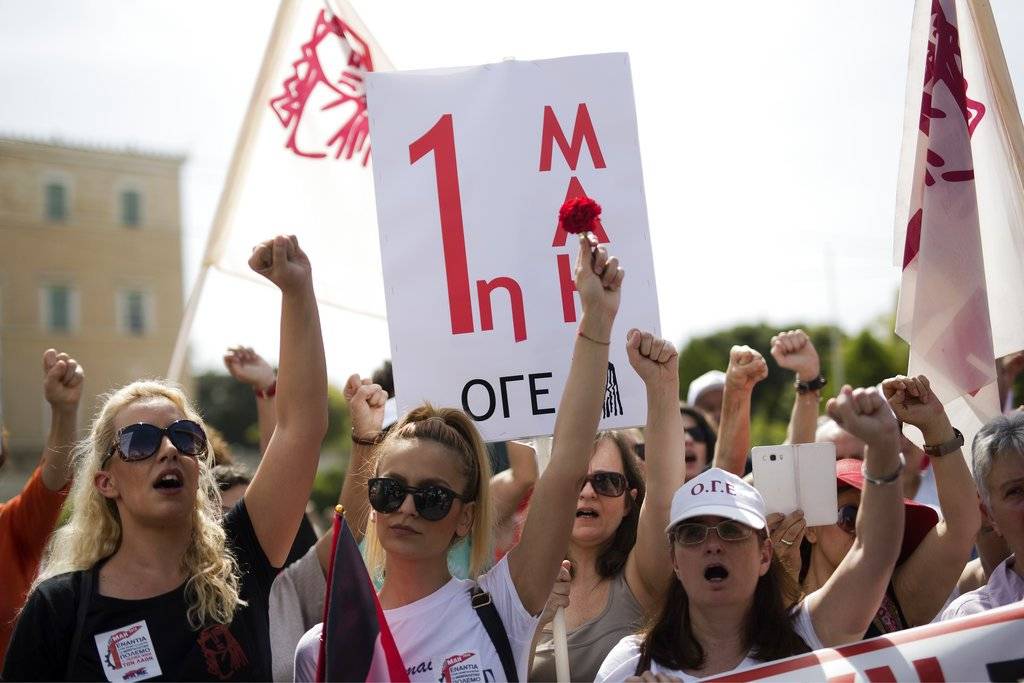 Marchas por el Día del Trabajo en Grecia