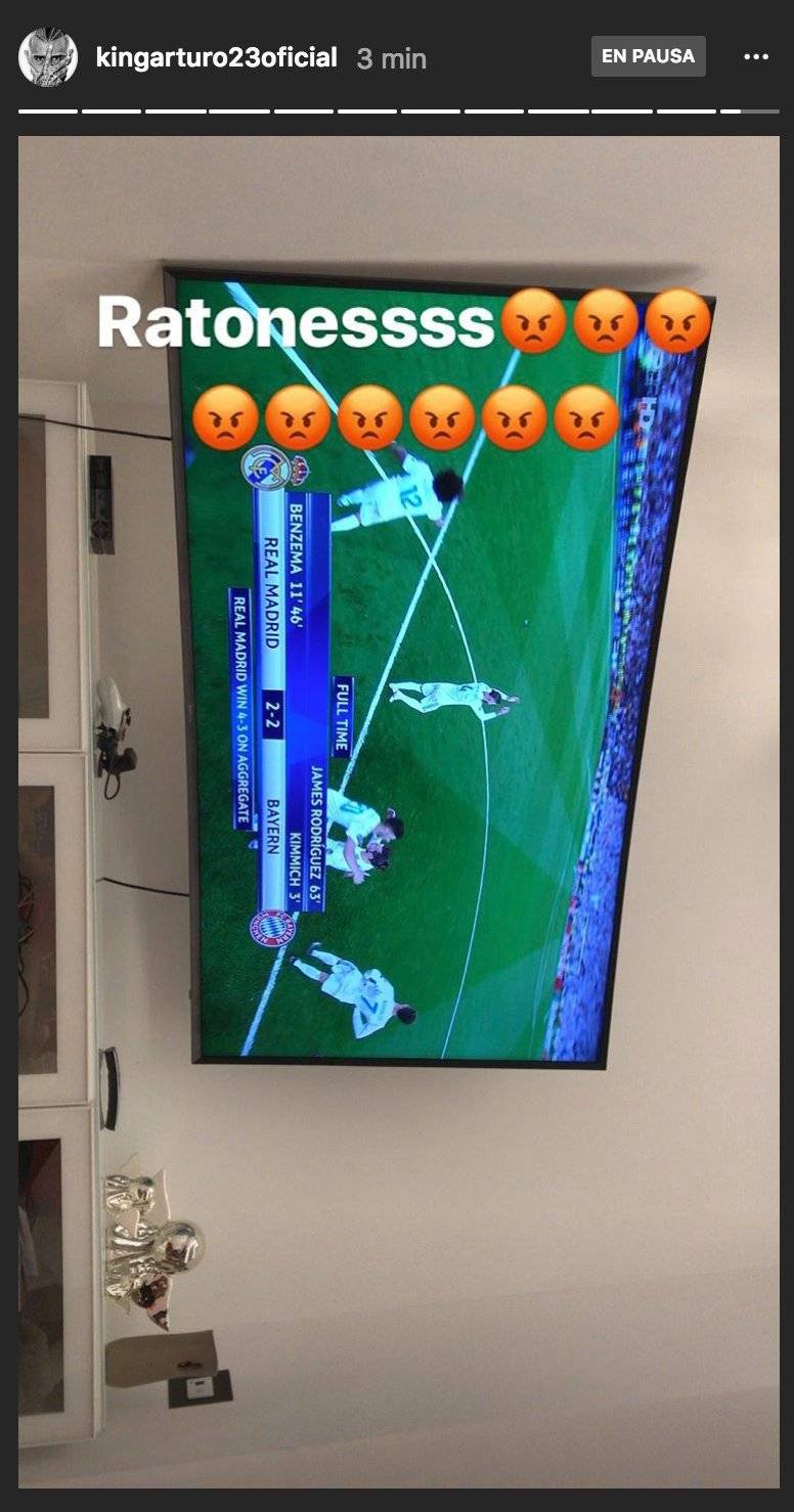 Así reaccionó Vidal tras la eliminación del Bayern