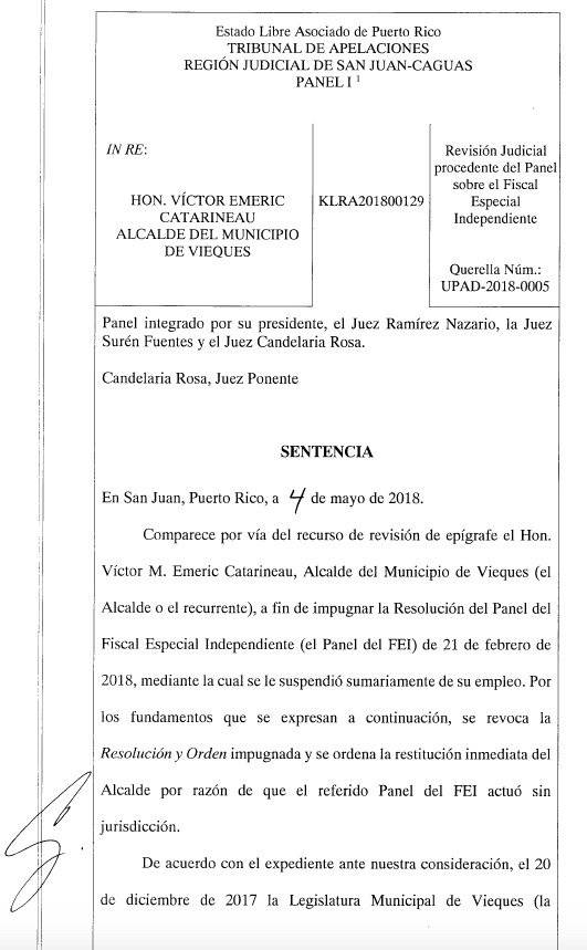 Documento Suministrado / Vieques