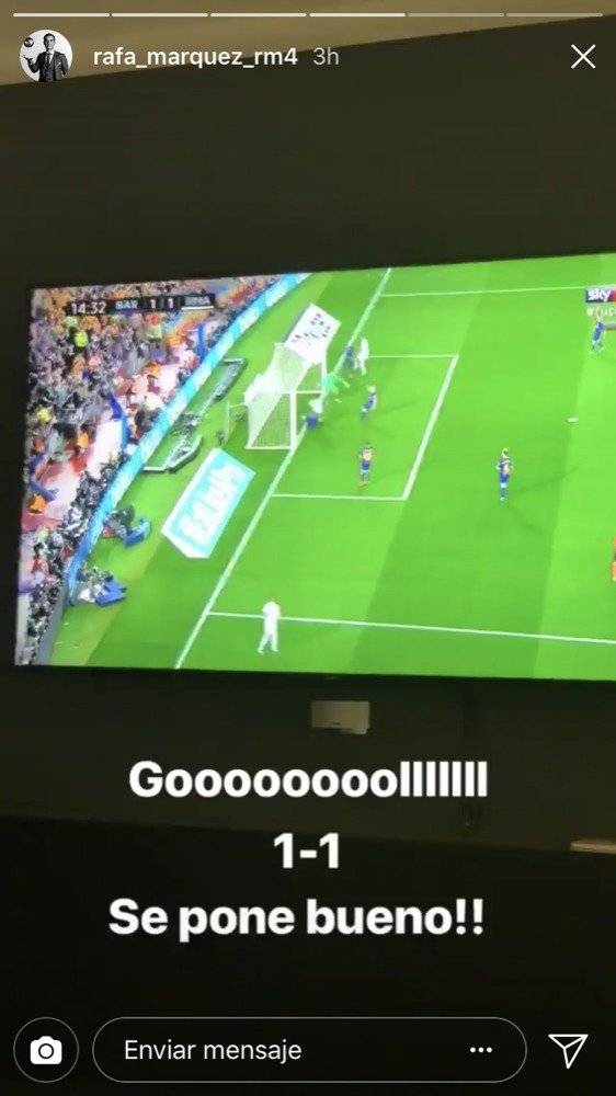 Rafael Márquez disfruta del Clásico español a la distancia