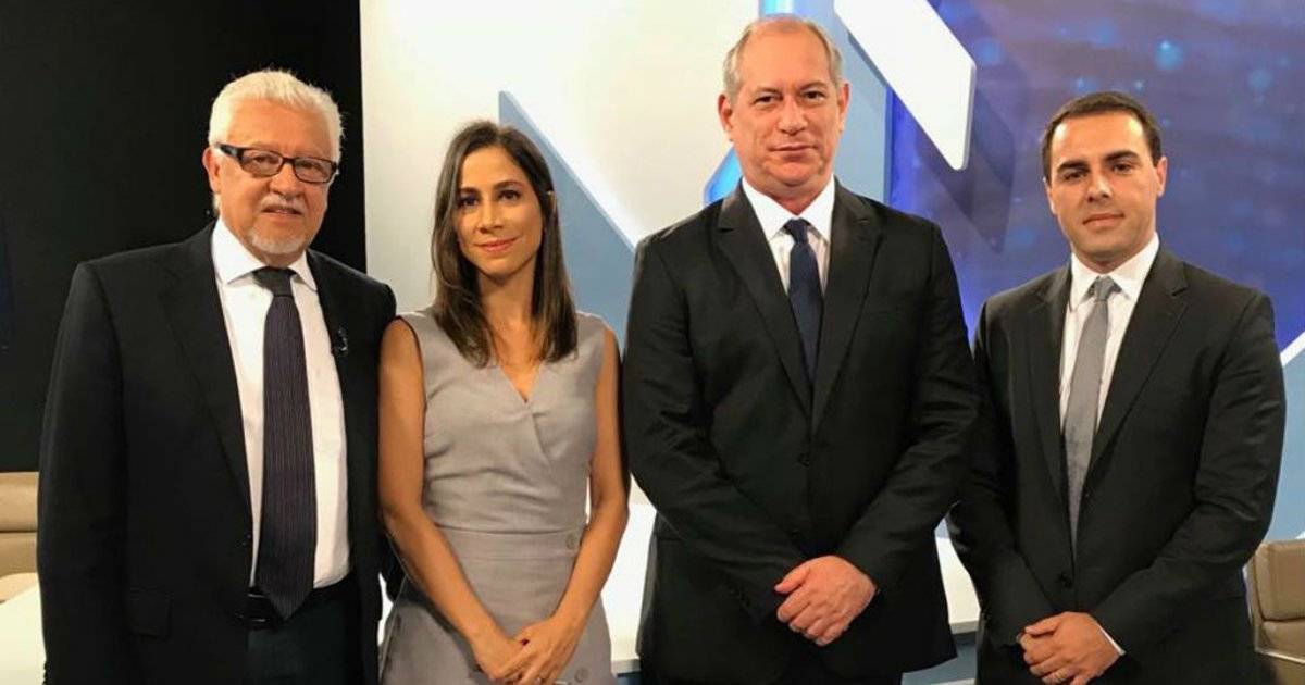 Fernando Mitre, Julia Duailibi, Ciro Gomes e Rafael Colombo (Foto: Lia Garcia/Band)