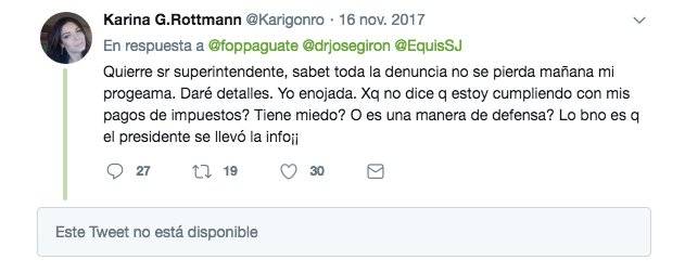 Tuit de Karina González