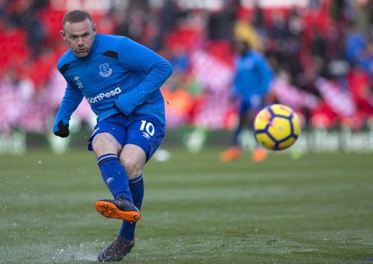 Rooney durante un calentamiento