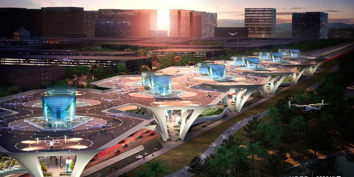 Así es como Uber conceptualiza los puertos de aterrizaje que tendrán sus taxis aéreos