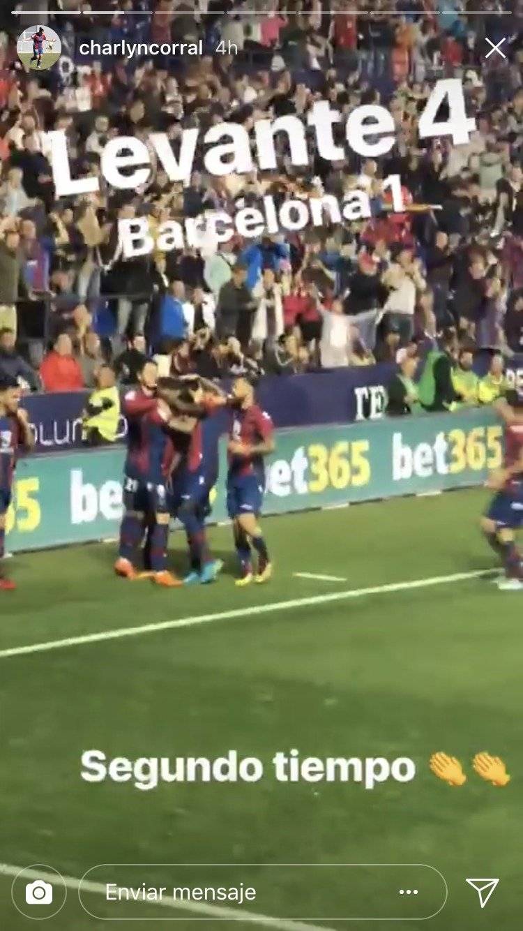 Charlyn Corral disfrutó el triunfo de Levante sobre Barcelona