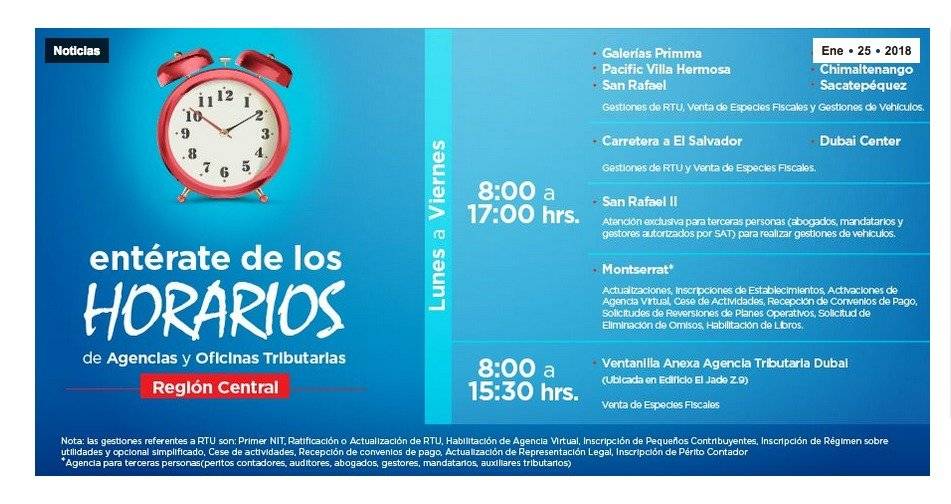 Estas son las oficinas tributarias en la región central.
