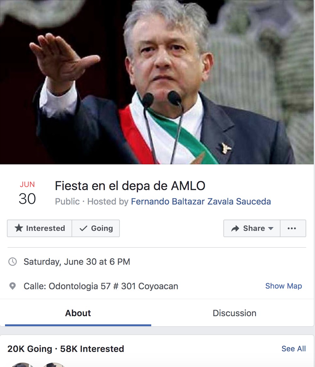 la invitación a la fiesta en el depa de AMLO la invitación a la fiesta en el depa de AMLO