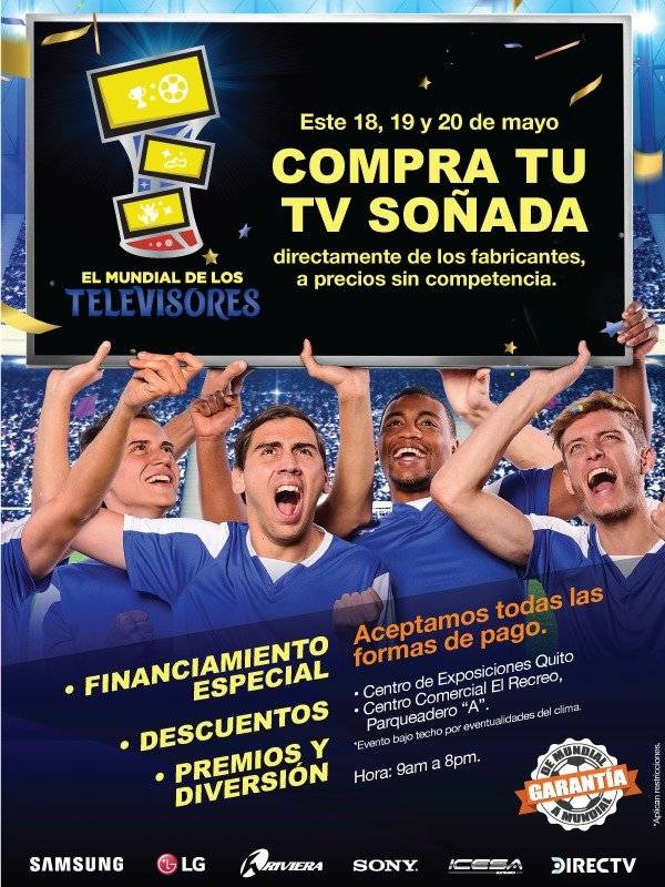 Feria de televisores se celebrará en Ecuador