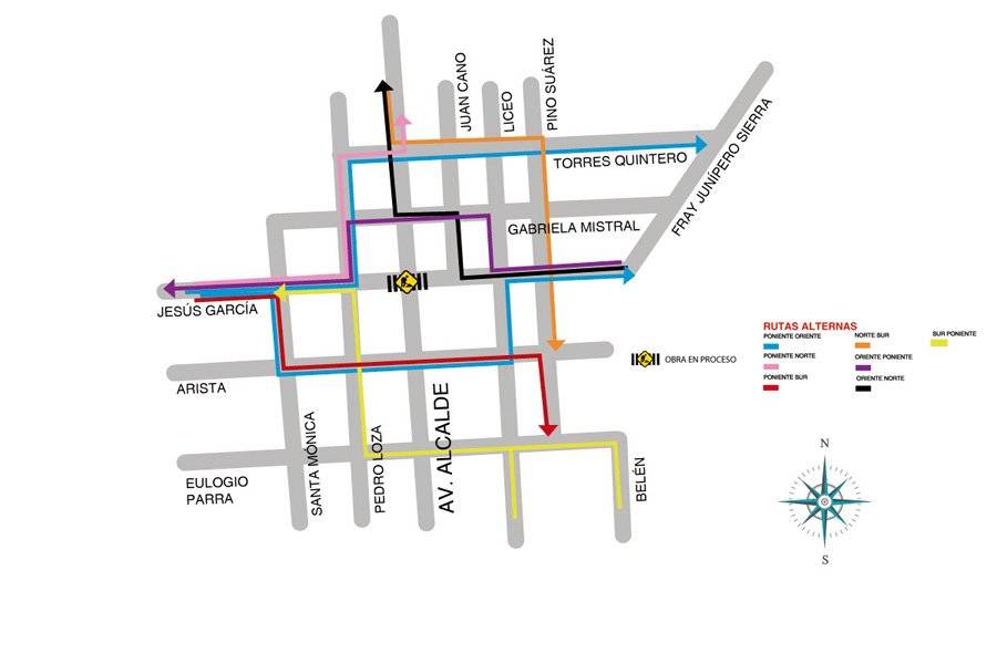 Nuevos cierres viales por obras en el Paseo Alcalde