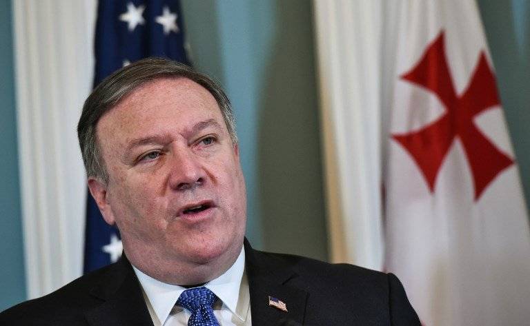 Mike Pompeo durante un discurso