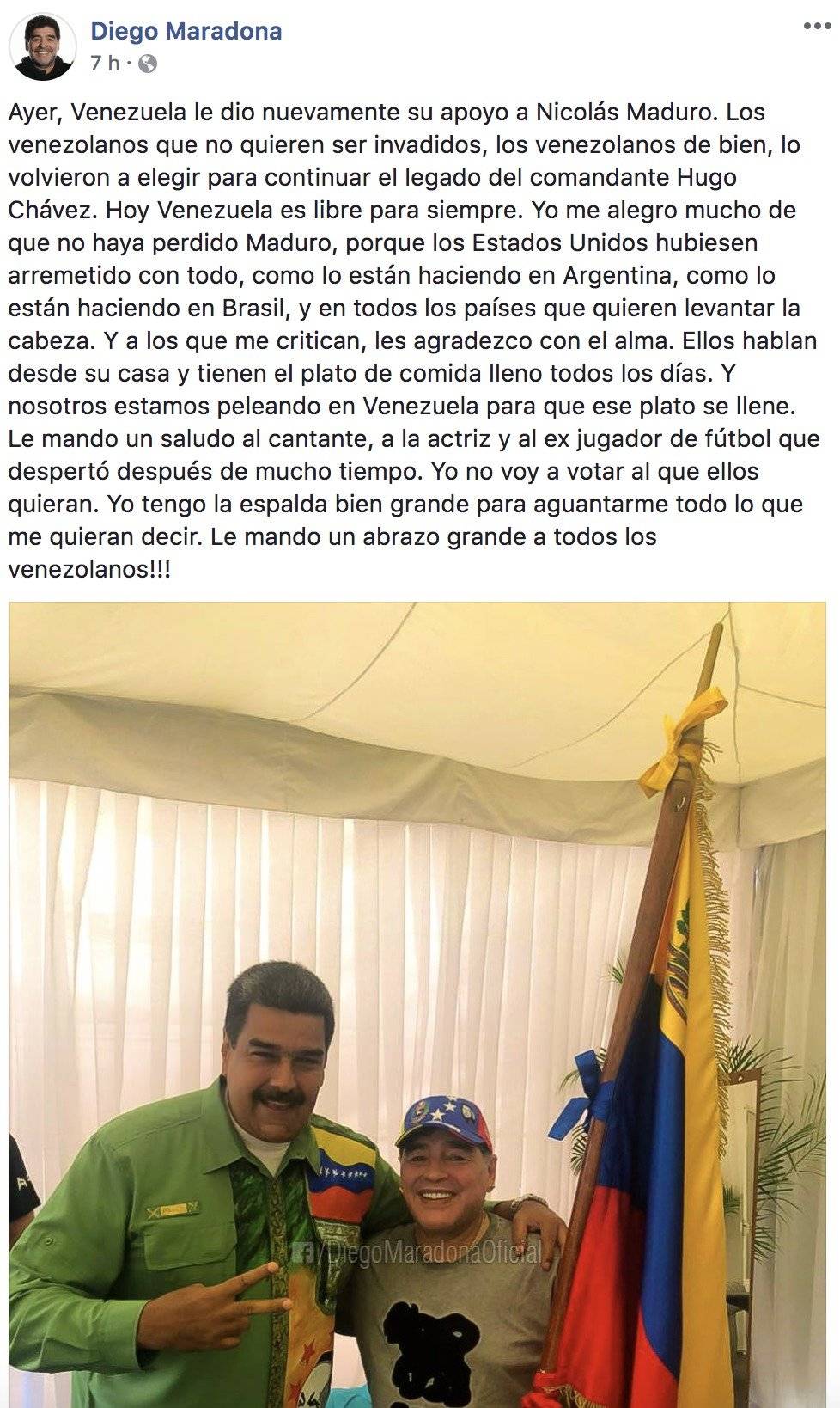 Nicolás Maduro y Maradona