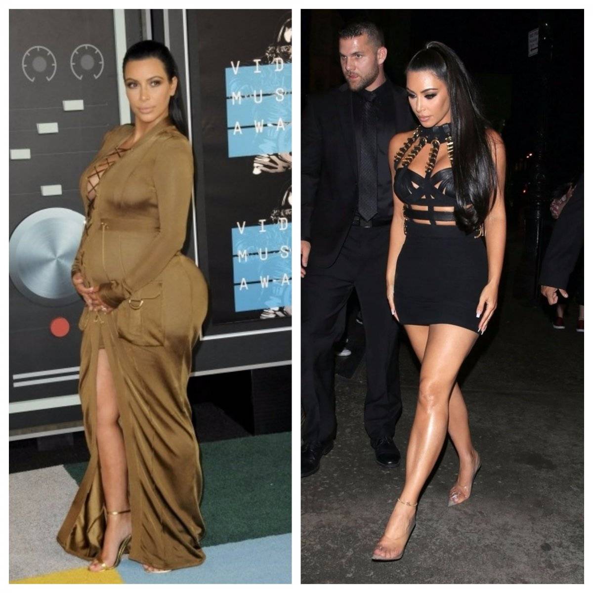 Kim Kardashian antes y ahora embarazo