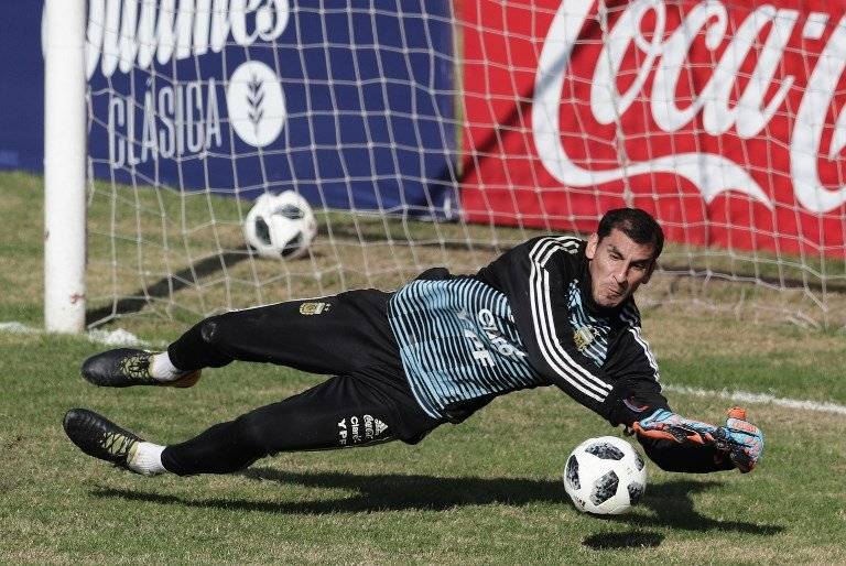 Guzmán durante una práctica de Argentina
