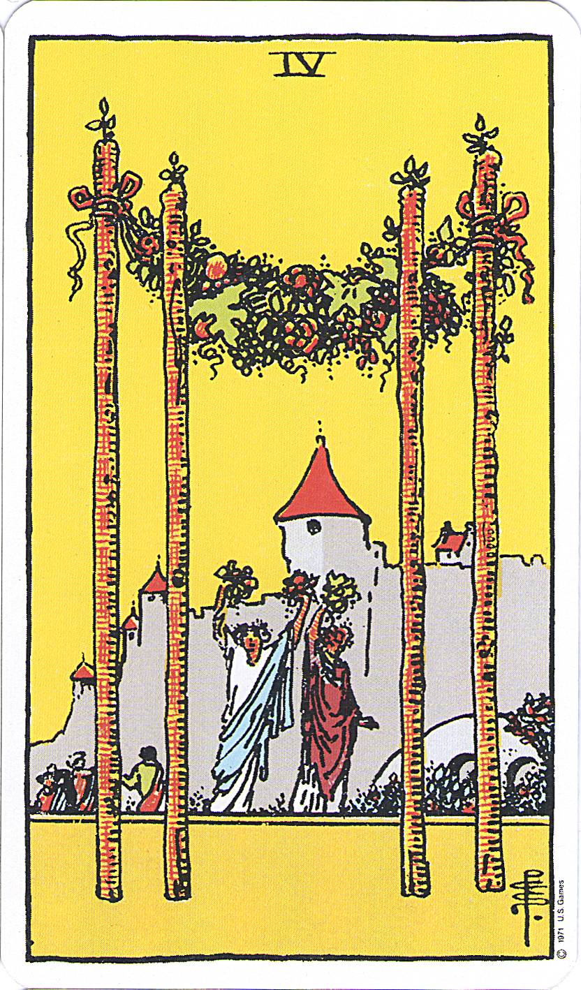 cuatro de bastos cuatro de bastos tarot