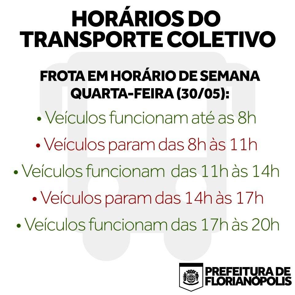 Florianópolis horários ônibus greve
