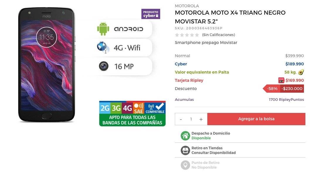 moto x4 paltas