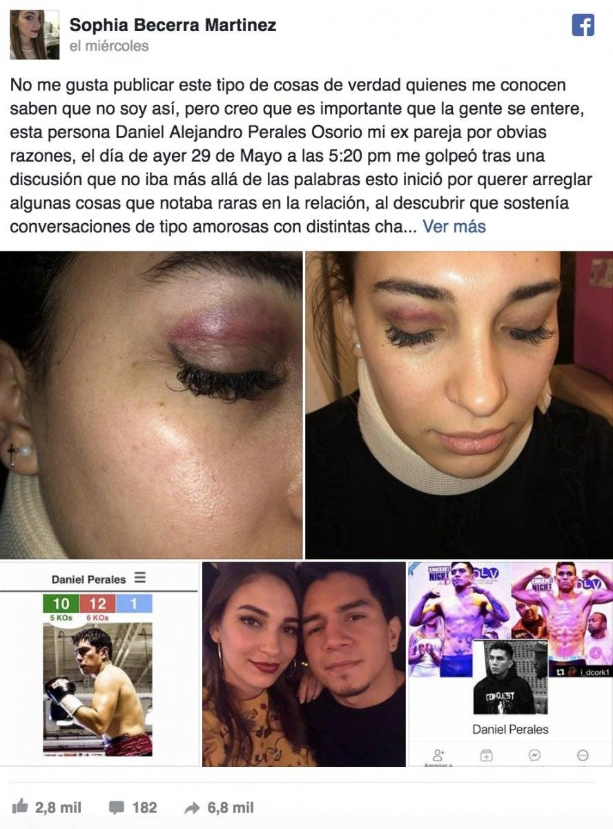 Denuncia de la novia del boxeador