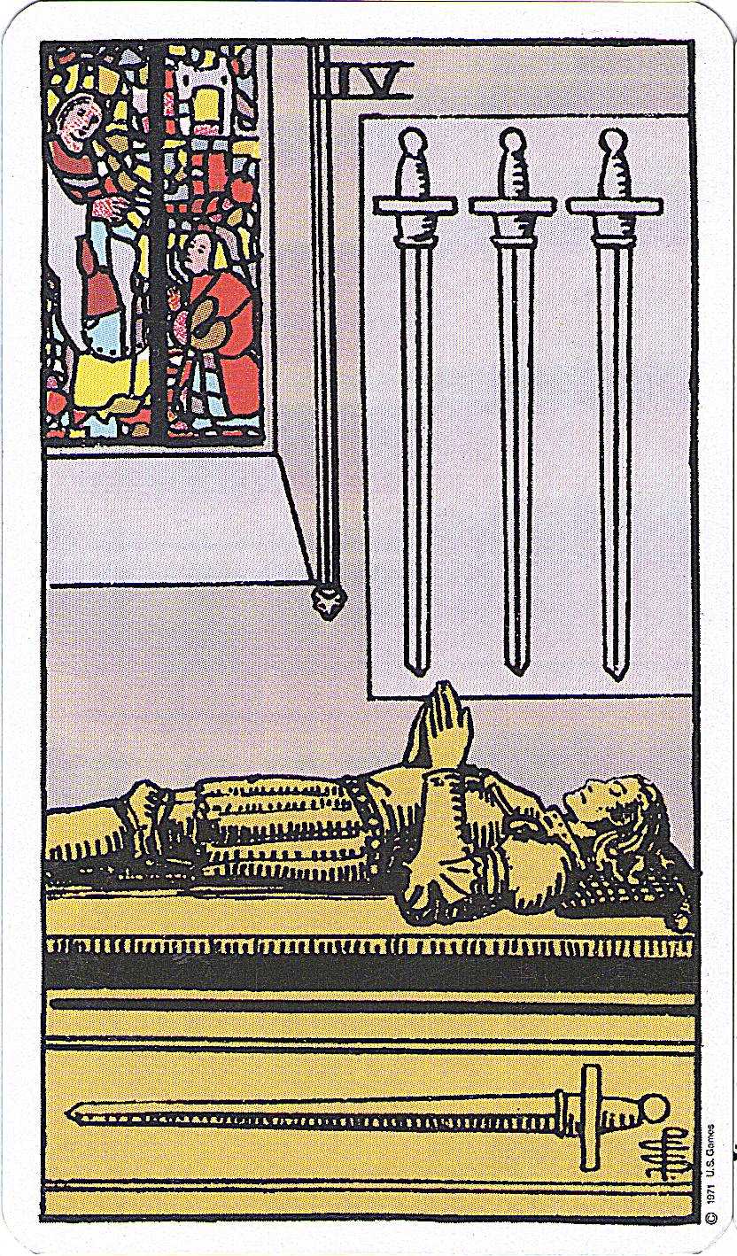 cuatro de espadas cuatro de espadas tarot