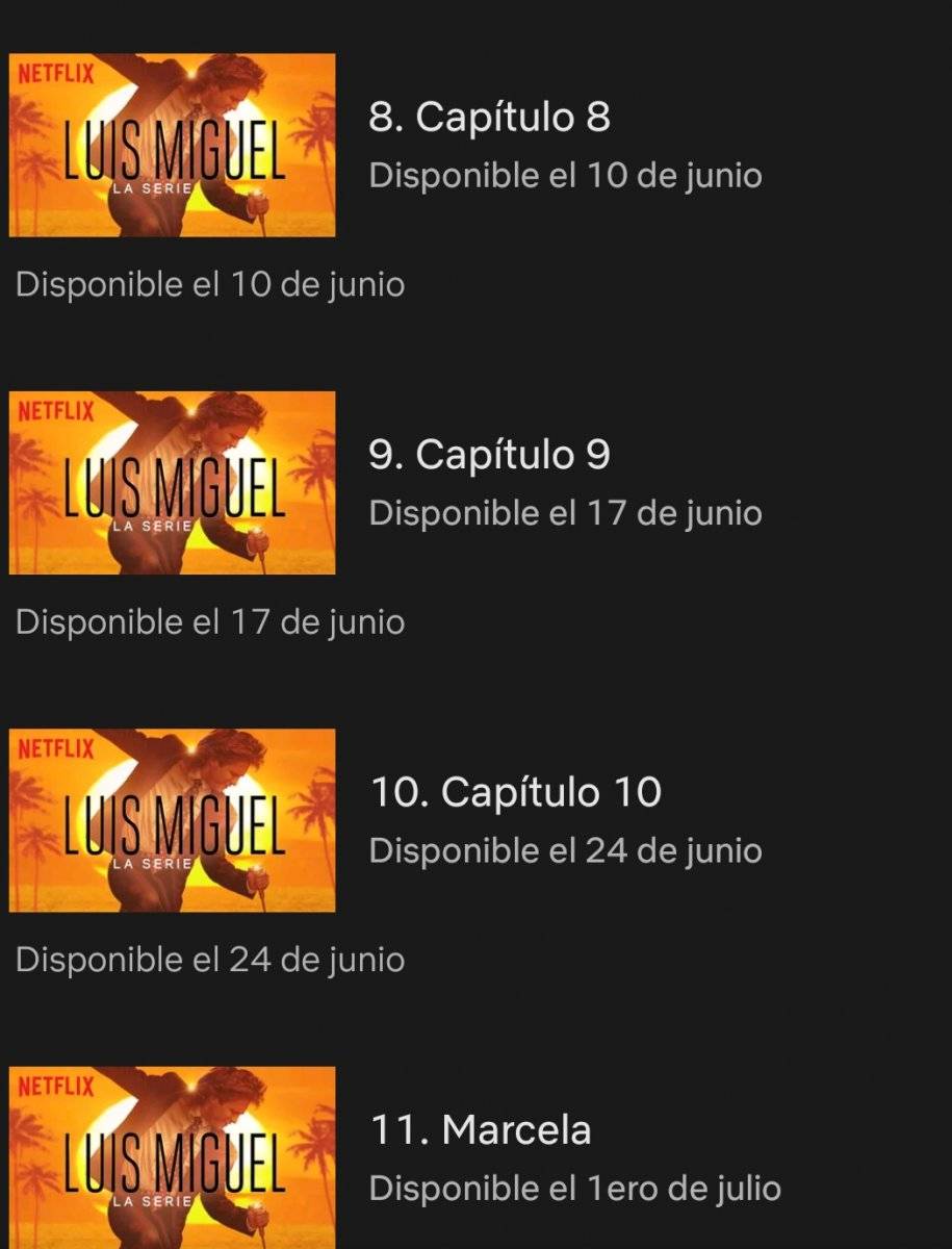 Capítulos en Netflix.
