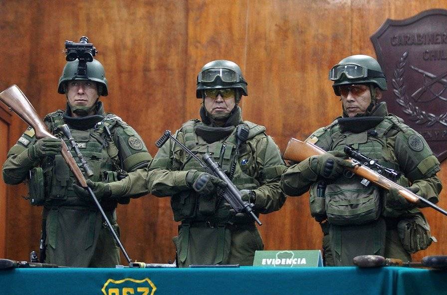 Armas de guerra incautadas por Carabineros