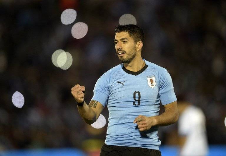 Luis Suárez en un partido de Uruguay