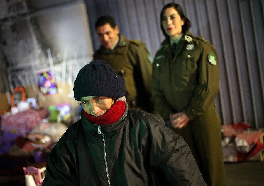 Carabineros en la calle