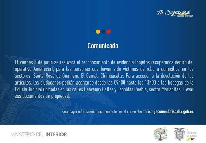 Comunicado Ministerio Interior