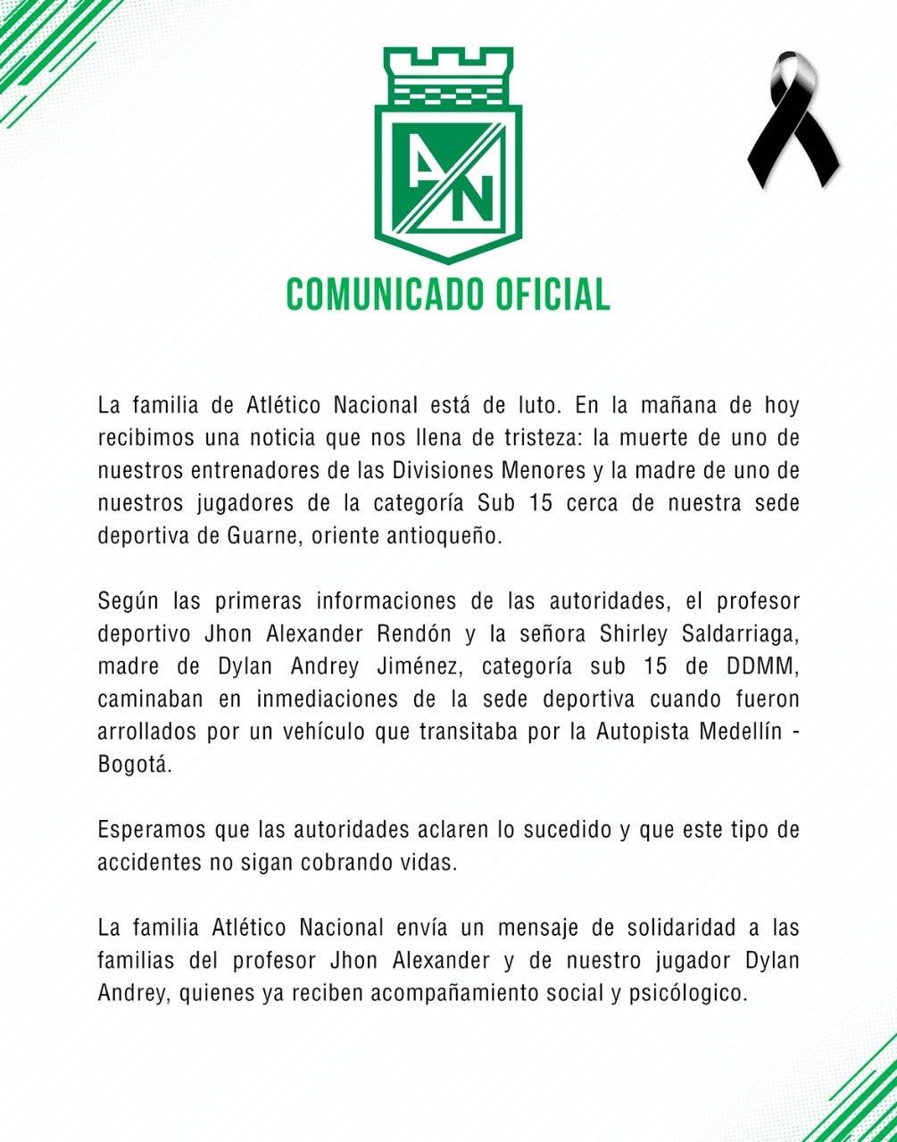 Comunicado Atlético Nacional